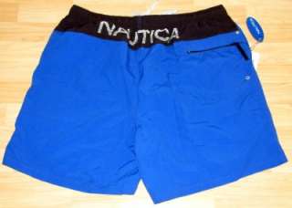Nautica Men Swim Trunks Board Short Royal Blue Logo XXL  