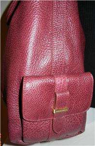 NEW BRAHMIN HAILEY SONOMA Pocket Crimson Leather Hobo Handbag wDust 
