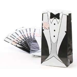  Package of 48 Black Tuxedo Groom Gift or Favor Bags 