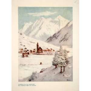  Switzerland Swiss Alps Mountains   Original Color Print Home