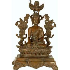  Buddha Shakyamuni Seated on the Six Ornament Throne of Enlightenment 