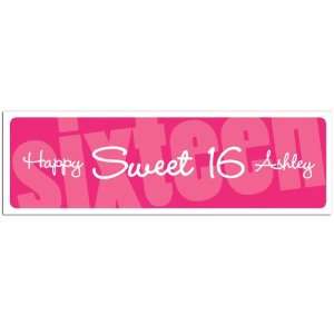 Happy Sweet 16 Birthday Banner (3 Color Options) Kitchen 