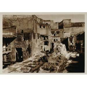  1924 Tannery Old Building Fez Fes Morocco Photogravure 