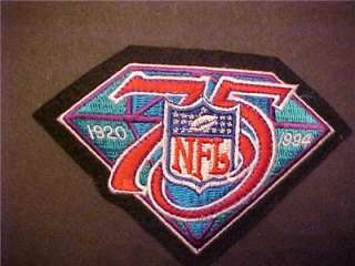 Mint unused NFL 75TH ANNIVERSARY PATCH 5 inch 1920 94  