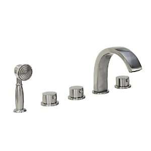 FREUER Buono Collection Handshower Roman Tub Faucet, Brushed Nickel