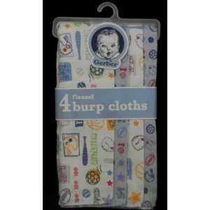  Baby Boy Flannel Burp cloths   Pack of 4 Baby