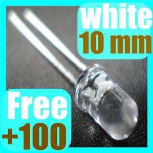 1500 (Free +100) LED 10mm Round Light bulb Bright WHITE  