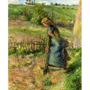  Oil Painting Woman Digging Camille Pissarro Hand Painted 