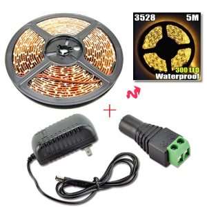 New yellow 5 Meter or 16 Feet Waterproof 300 LED 3528 SMD Flexible LED 