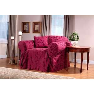  Sure Fit 173927246 Burgundy Scroll Classic Fit Chair Slipcover 