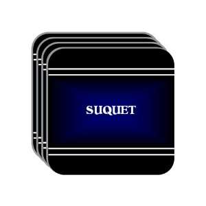 Personal Name Gift   SUQUET Set of 4 Mini Mousepad Coasters (black 