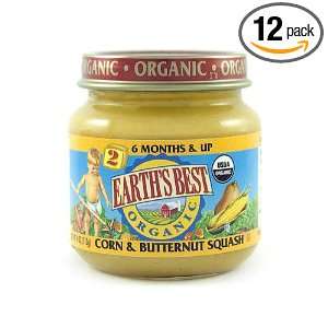 Earthsbest Corn & Butternut Squash(95% Organic), 4 Ounce (Pack of 12)