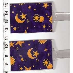   Tags Made with Celestial Stars Moon Dark Fabric 