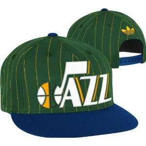  Utah Jazz adidas Originals Green Buzzer Beater Flat Brim 