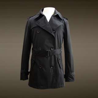 NWT Mens Fashion Trench Coat Jacket Summer Style Black  
