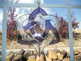 Celtic Love Knot Purple Stained Glass Irish Suncatcher  