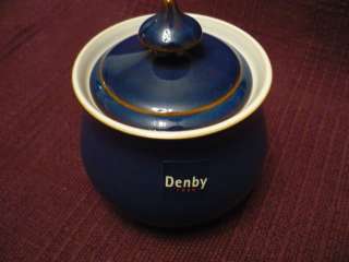 DENBY Imperial Blue sugar bowl with lid NWT MINT  