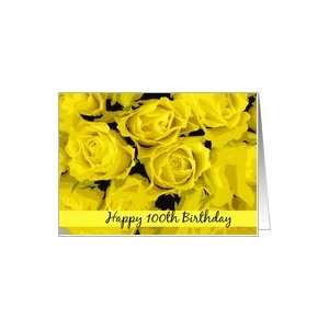  happy 100th birthday yellow roses Card Toys & Games