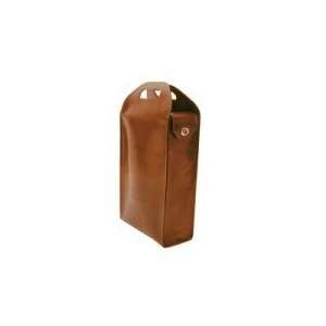  Mulholland All Leather Deco Two Bottle Wine Carrier