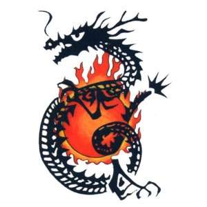  Flaming Sun & Dragon Temporaray Tattoo Toys & Games