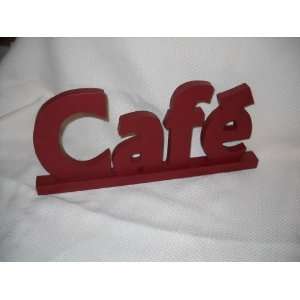  Red Wooden Cafe Free Standing Kitchen Sign Bistro Coffee Decor 