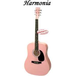  Harmonia Acoustic Guitar 34 Inches Pink MD 034 PK Musical 