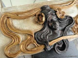 SUPERB ART NOUVEAU STYLE STYLISED LADY HEAD MIRROR ARTS AND CRAFTS 