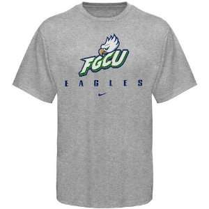  Nike Florida Gulf Coast Eagles Ash Basic Logo T shirt 