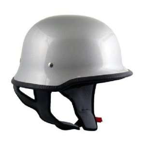  DOT German Style Glossy Silver Half Face Motorcycle Helmets 