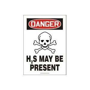 DANGER H2S MAY BE PRESENT (W/GRAPHIC) Sign   14 x 10 Dura Fiberglass