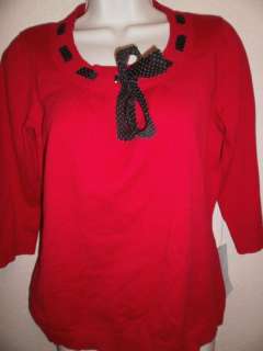 MERCER STREET STUDIO Womens RED Shirt M Medium NWT $44  
