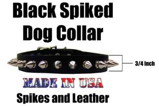 Wide Spiked Leather Dog Collar Studded Puppy Pet  