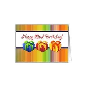  Happy 92nd Birthday   Colorful Gifts Card Toys & Games