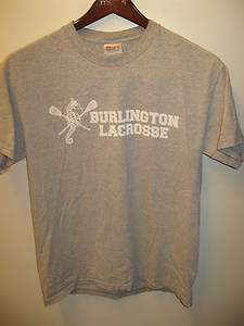 Burlington Lacrosse Sea Horse Team Gray T Shirt Medium  