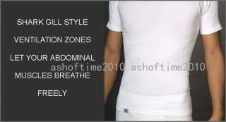 male mens posture correction v neck slimming shirt  