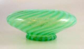 Fenton Glass Green Opalescent Spiral Optic Special Rose Bowl Vase 