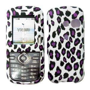  with Purple Leopard Animal Print Rubberized Snap on Hard Skin Shell 