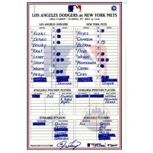   23 2005 Game Used Lineup Card (Jim Tracy Signed)
