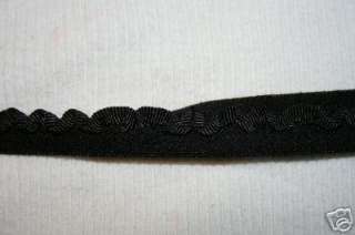   yards BLACK Ruffle Baby Headband foldover elastic FOE 1/2 wide  