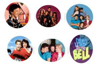 Saved By the Bell set of 6 ONE INCH BUTTONS 1 Pins  