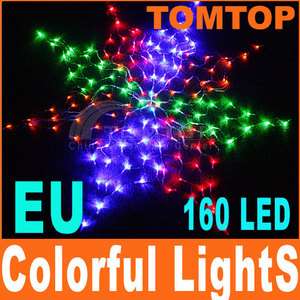 Colorful Net 160 LED Lights For Christmas Party EU Plug  