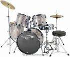 percussion plus 5 piece drum set smoke silver one day
