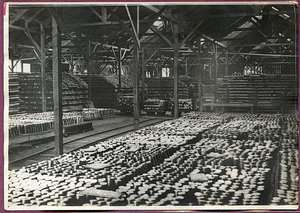 WW1 Large Stockpile of Artillery Shells in Warehouse  