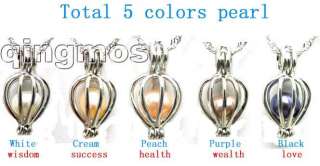 Christmas day gift One Box Wish Pearl heart pendant and 5X pearl 