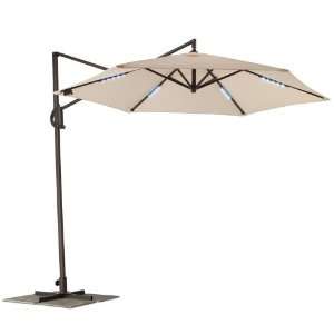    The Cordless Lighted Cantilever Umbrella Patio, Lawn & Garden