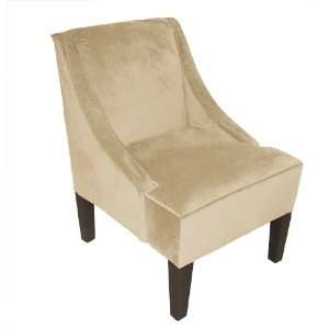   Furniture Swoop Arm Chair in Velvet Buckwheat Furniture & Decor