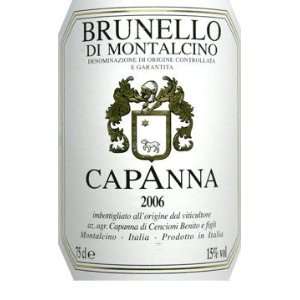  2006 Capanna Brunello Di Montalcino 750ml Grocery 