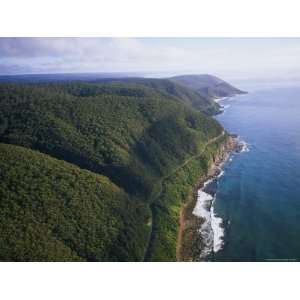  Aerial of Great Ocean Road and Otway Ranges Premium 