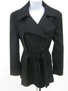 STEVE BY SEARLE Black Button Belted Coat jacket Sz 2  