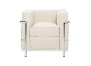 mid century modern lc2 danish retro 1 seat cube sofa   white italian 